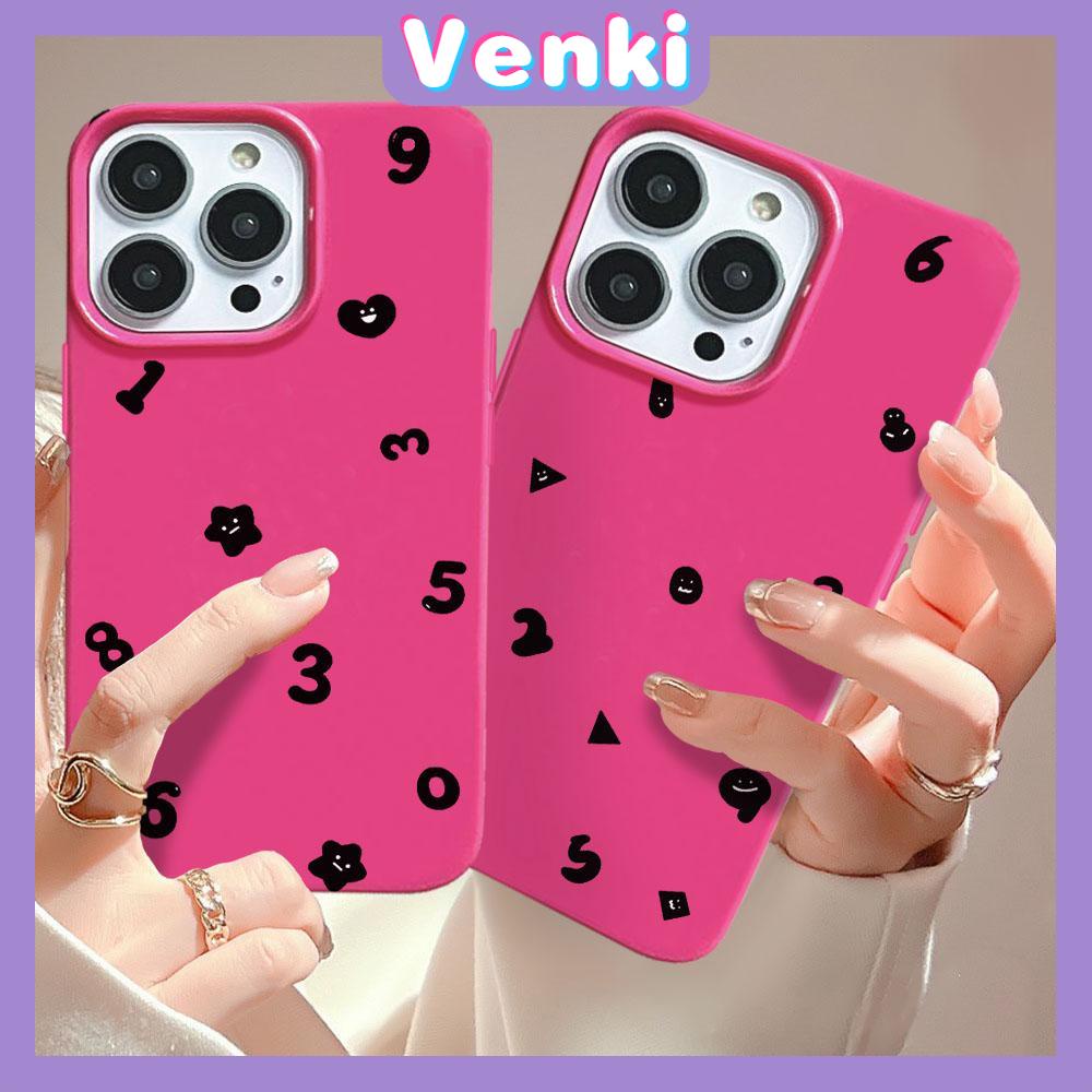 VENKI - For iPhone 11 iPhone Case Red Glossy TPU Soft Case Shockproof Protection Camera Love Smiley Numbers Compatible with iPhone 14 13 Pro max 12 Pro Max xr xs max 7Plus 8Plus