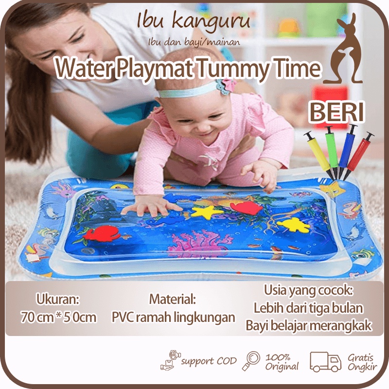Water Playmat Baby Matras Air Bayi Mainan Edukasi Tummy Time Mainan Bayi Mainan Sensorik Bayi Mainan