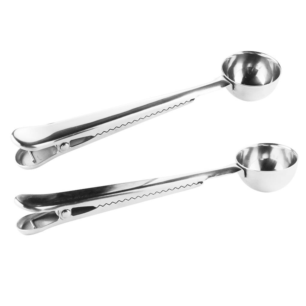 Sendok Kopi Multifungsi Stainless Steel Dapur Measuring Clip Scoop Supplies Spoon With Seal Coffee