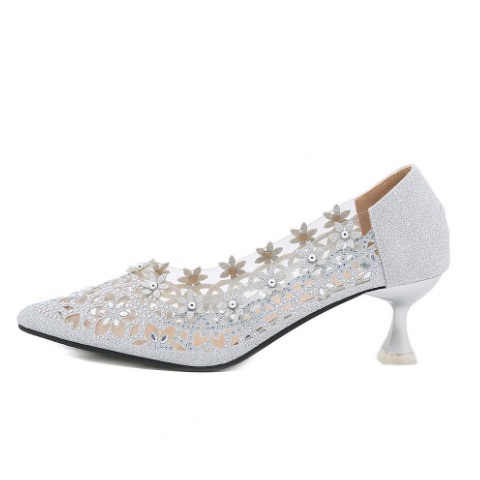 ELLORA EZ-8127 Sepatu Heels Pesta Wanita  - silver, 38