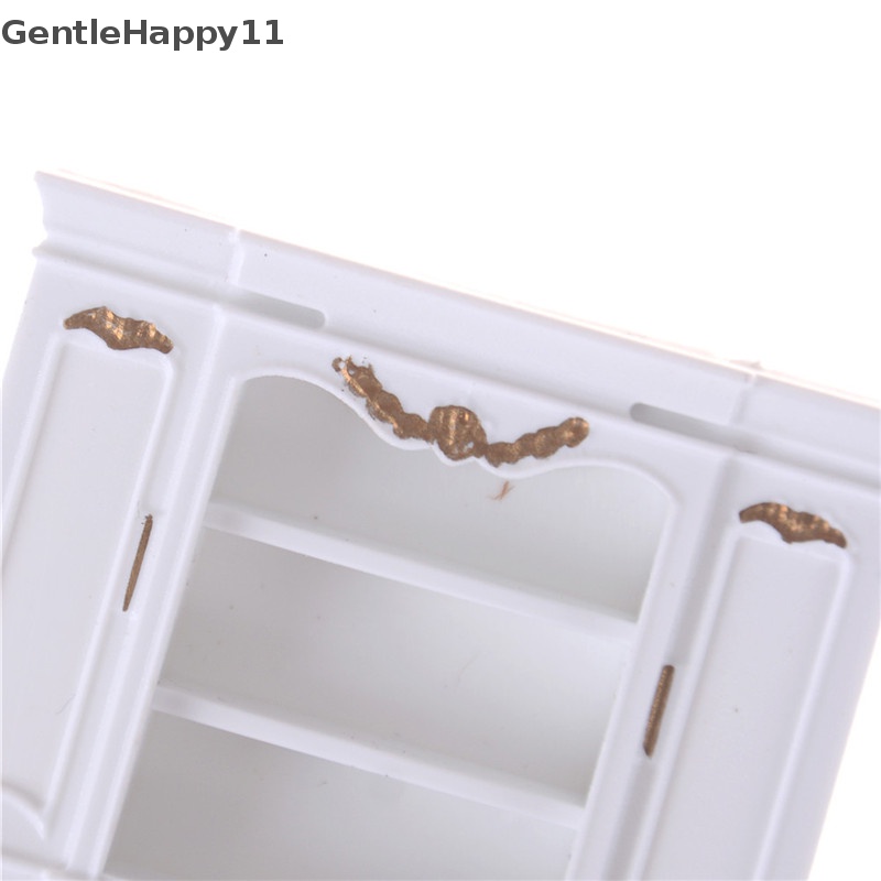 Gentlehappy Furniture Miniatur Rumah Boneka Decor Kabinet Rak Buku Motif Emas id