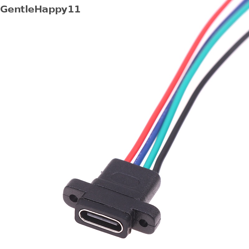 Gentlehappy Type-C 2Pin 4Pin Kawat Las Female Anti Air Soket Cewe Karet Ring Arus Tinggi Fast Charging port id