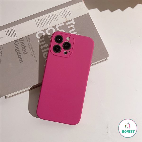 Casing Ponsel Warna Solid Silikon Cair Untuk iPhone 14 Pro Max13 12 11 Pro Max Matte Shockproof Lembut Bumper TPU Penutup Belakang