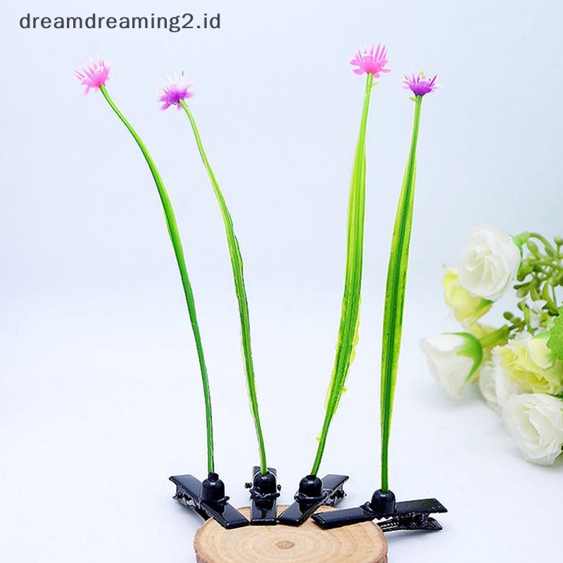 (drea) Jepit Rambut Rumput Lucu Bunga Jamur Kacang Hairclip Wanita Anak Tanaman Hairpin//