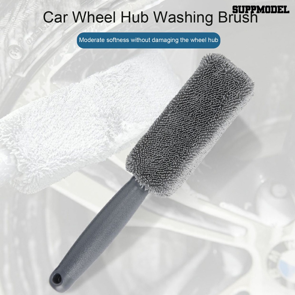 [SM Otomatis] Sikat Ban Lembut Gagang Panjang Desain Gantung Microfiber Wheel Wash Cleaning Brush Tire Rim Detailing Brush Aksesoris Mobil