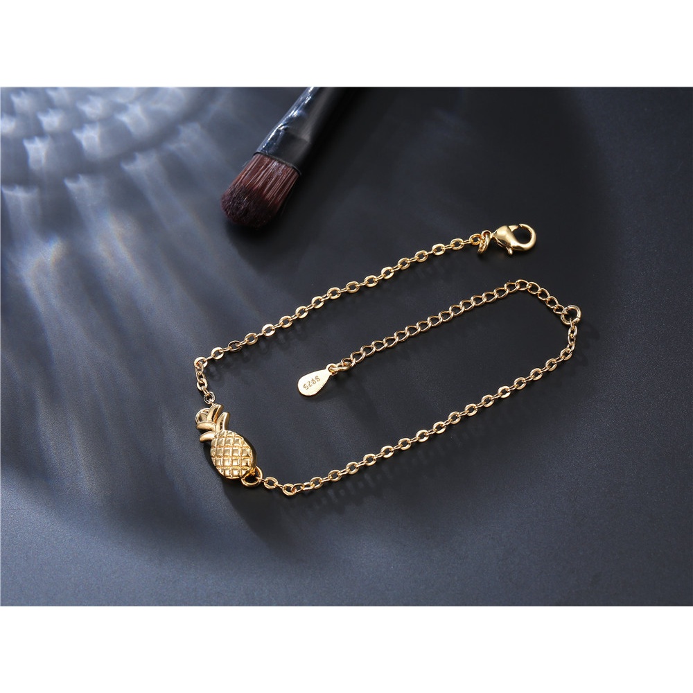 Goldkingdom Aksesoris Perhiasan Fashion Ready Stock Nanas Gelang Wanita Buah Kreatif Berlapis Emas Nanas Ekstensi Gelang