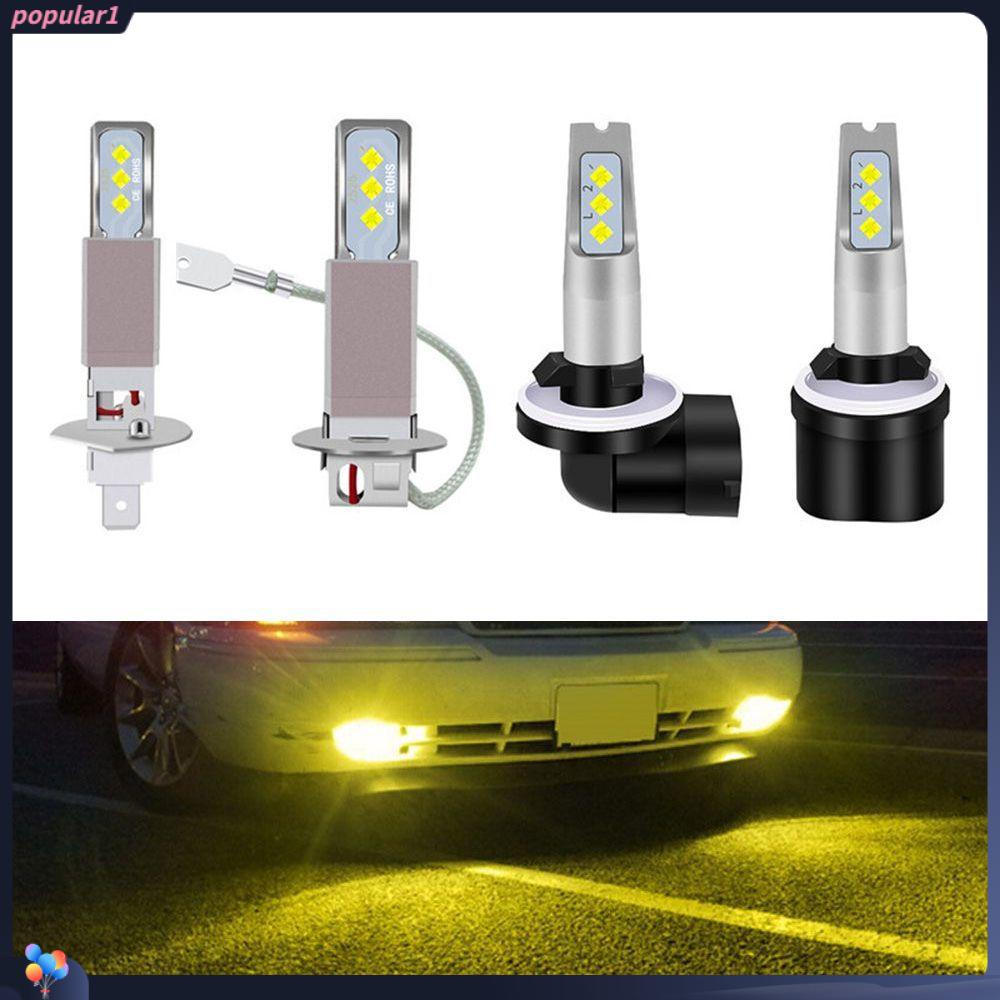 Populer 2Pcs Lampu Kabut Mobil 2Pcs Hi/Low Kit Beam COB LED Super Terang DRL