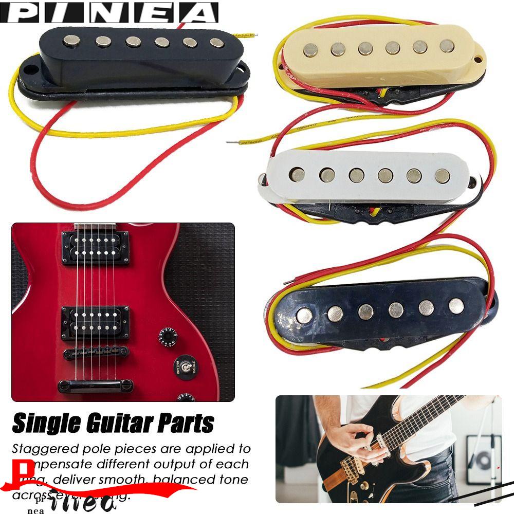 Pickup Gitar Nanas V Hitam/Putih/Kuning Untuk ST Krem Staggered-Pole Neck Jembatan Tengah