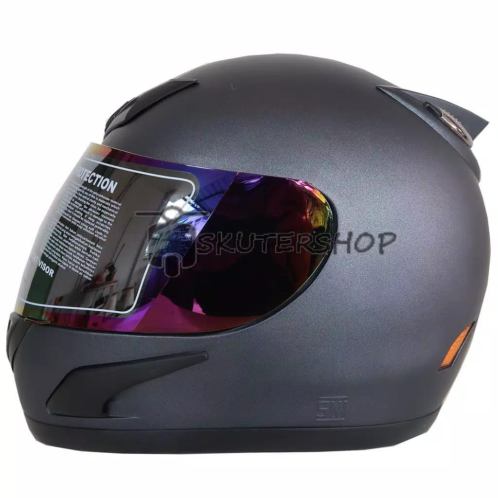New Arrival Helm Full Face Brand JPN Jap Style Racing Sport MotoGP Tanduk Hitam Doff Matt Black Viso