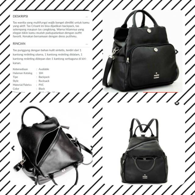 TAS CRISANT SOPHIE MARTIN PARIS - Tas Ransel 3 in 1 Bisa Ransel Selempang Handbag