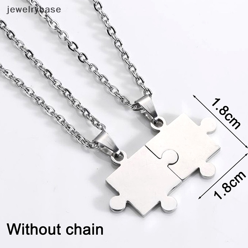 [jewelrybase] 1pasang Kalung Liontin Puzzle Pasangan Kekasih Untuk Wanita Pria Butik Baru