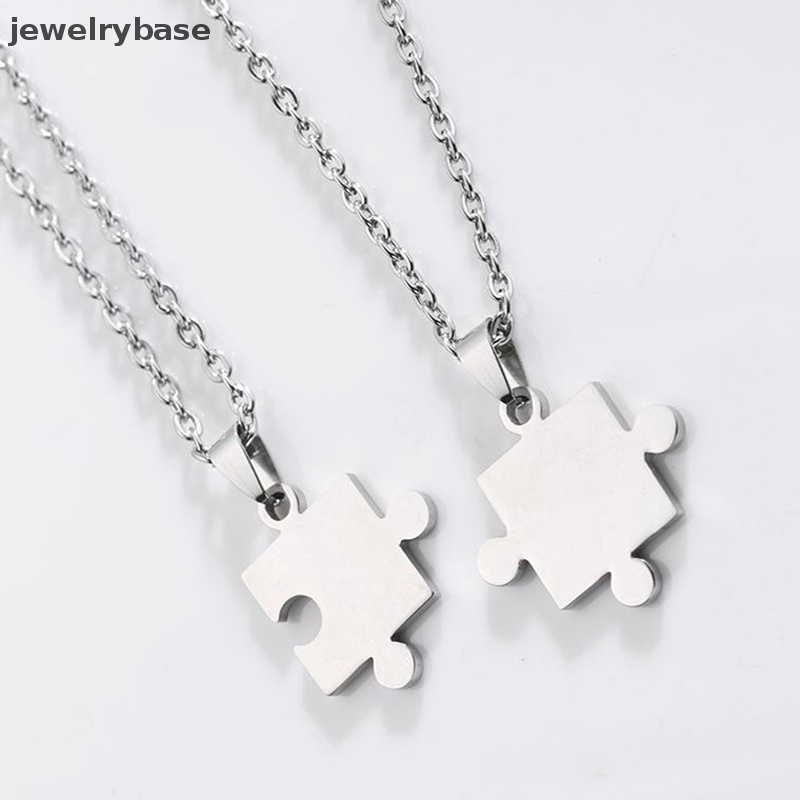 [jewelrybase] 1pasang Kalung Liontin Puzzle Pasangan Kekasih Untuk Wanita Pria Butik Baru