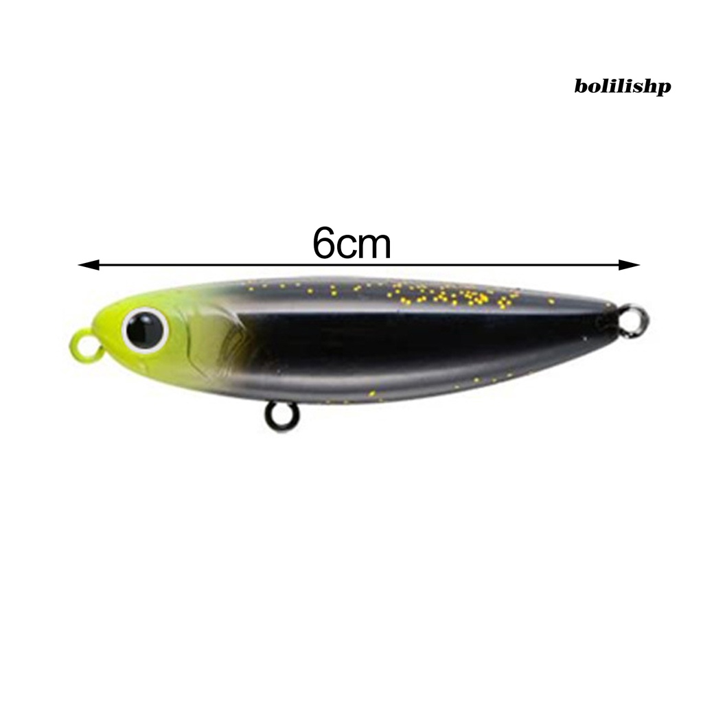 Bo-6cm/6g Umpan Umpan Simulasi Realistis Treble Hook 3D Lukisan Angling Jalan Umpan Pensil Laut Memancing Umpan Perlengkapan Memancing