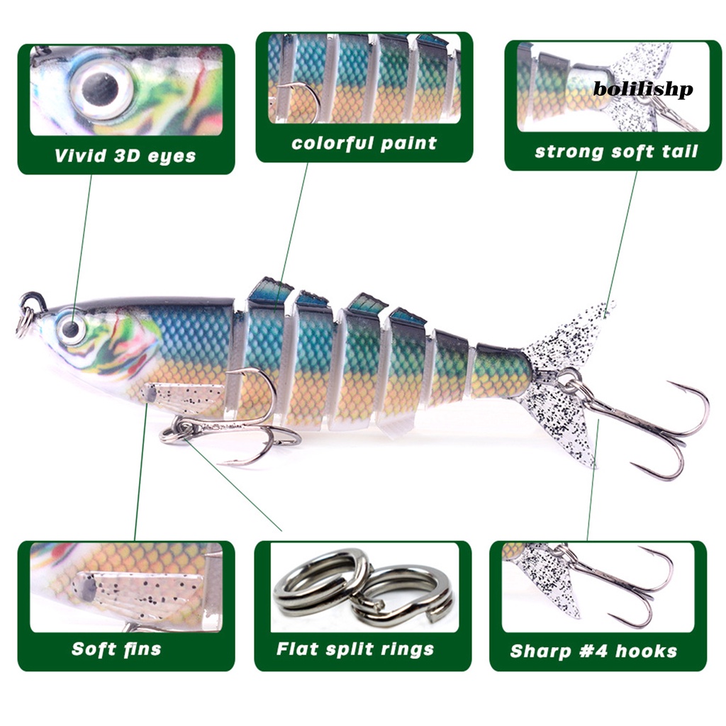 Bo-11cm/25.5g Umpan Pancing Simulasi Tinggi Kait Tajam 3D Mata Tenggelam Umpan Banyak Segmen Wobbler Swimbait Untuk Outdoor