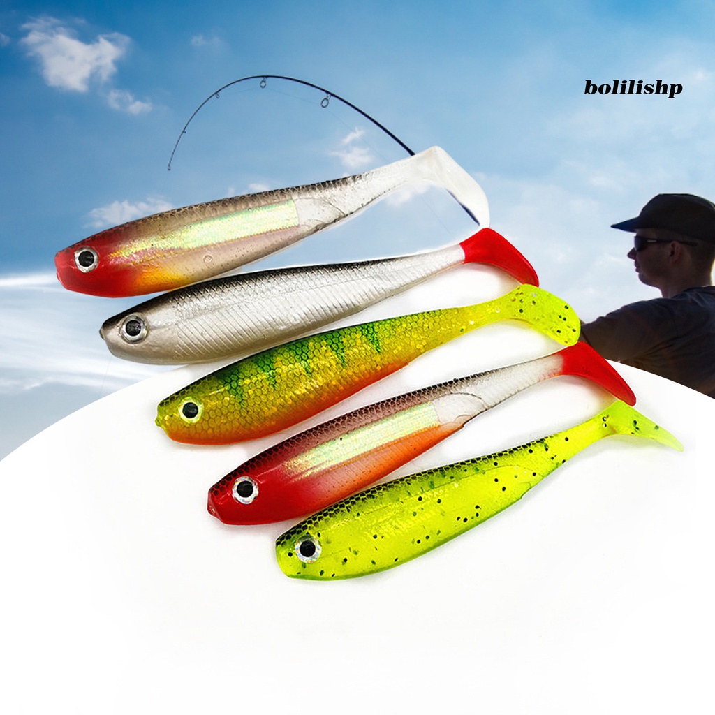 Bo-12cm/12g Umpan Pancing Ketangguhan Bagus Warna Cerah Mata 3D Pelangi Gigit Ikan Lembut Ekor Dayung Swimbait Untuk Air Tawar