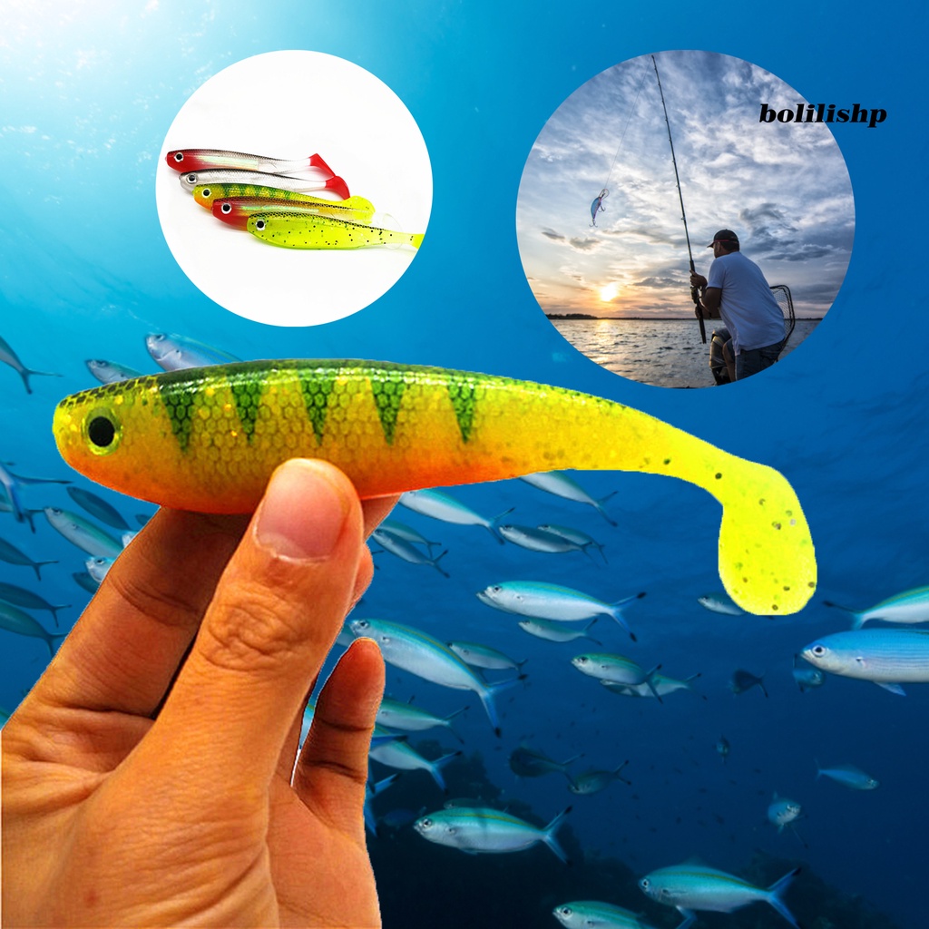 Bo-12cm/12g Umpan Pancing Ketangguhan Bagus Warna Cerah Mata 3D Pelangi Gigit Ikan Lembut Ekor Dayung Swimbait Untuk Air Tawar