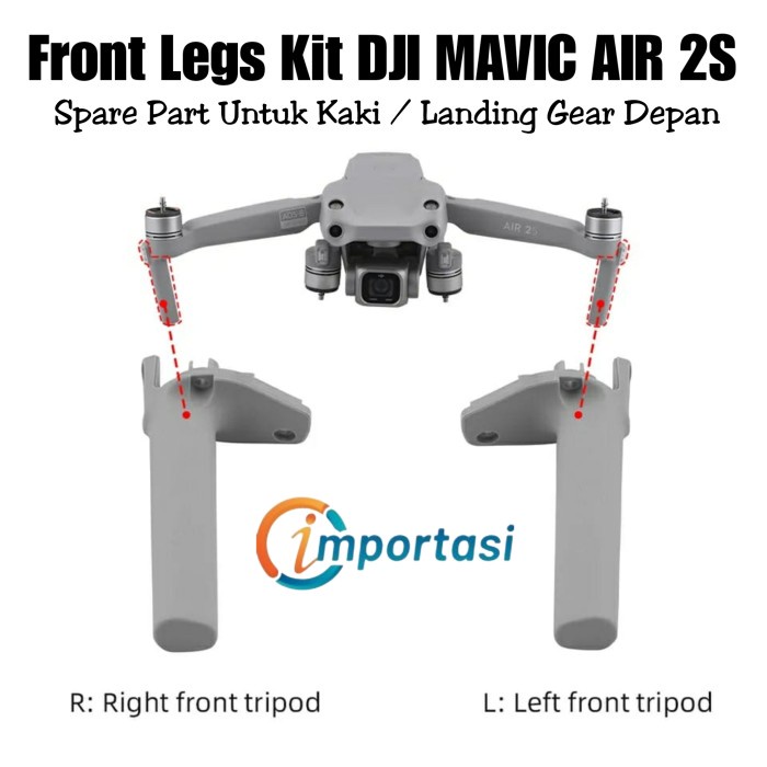 Front Legs Kit DJI MAVIC AIR 2S Kaki Depan Landing Gear Spare Part