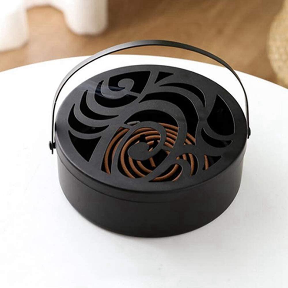 [Elegan] Tempat Koil Nyamuk Tahan Lama Bulat Klasik Tahan Panas Dengan Pegangan Retro Mosquito Coil Case