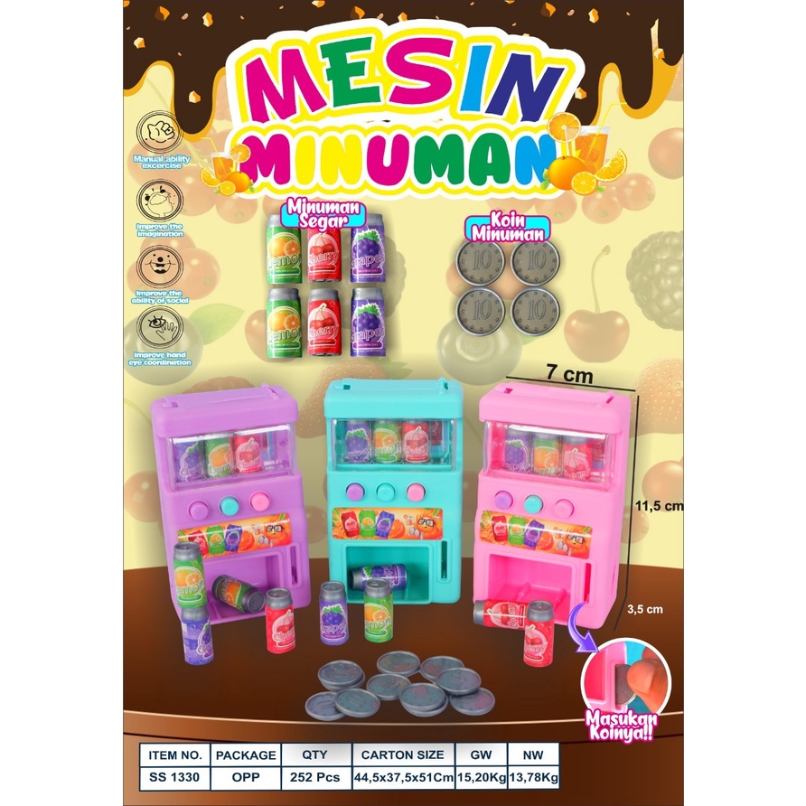 MAINAN ANAK MESIN MINUNAM/MAINAN MESIN MINUMAN MASUKAN KOIN KLUAR MINUMAN SS.1330