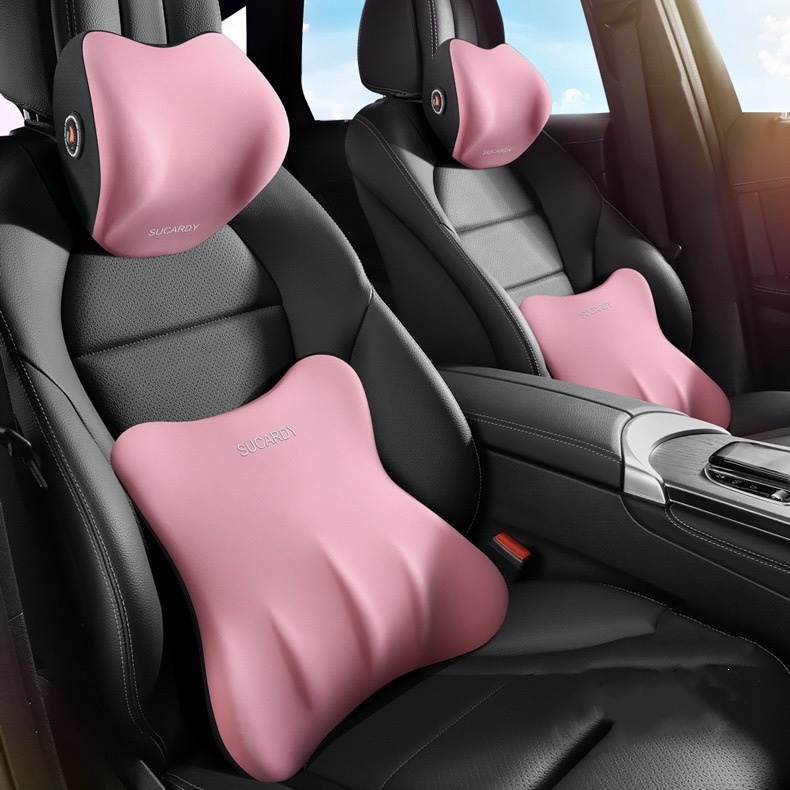 Memory Foam Car Headrest Neck Pillow Bantal Pinggang Bisa Dicuci Untuk Jok Mobil Bantal Punggung Auto Lumbar Pillow Meredakan Tekanan Tubuh