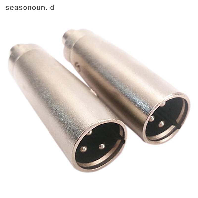 Seasonoun 3pin XLR Plug Male to RCA Female Konektor Adaptor Audio Microphone Amplifier.