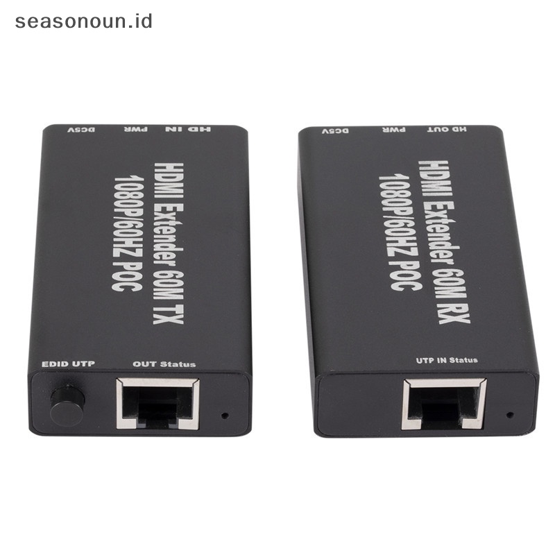 Seasonoun HDMI to RJ45 LAN Extender Repeater Single Cat5E/6Sinyal Jaringan 1080P HD.