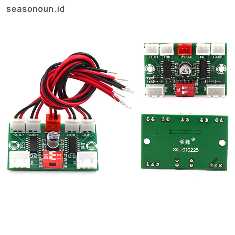 Seasonoun Mini PAM8403 Digital Audio Amplifier Board 4salur 3W * 4suara Stereo DC 5V.