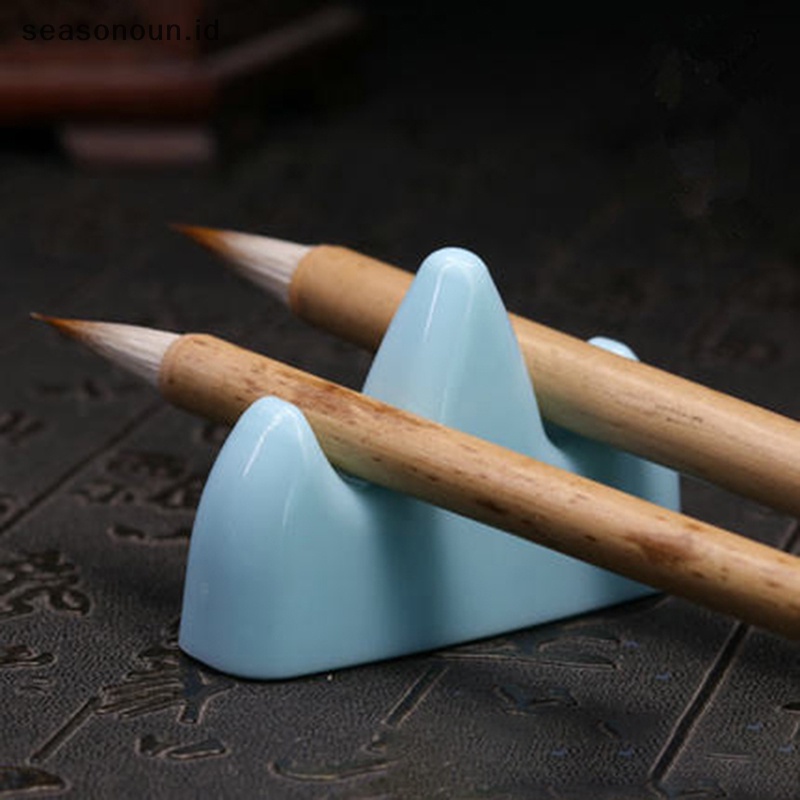 Seasonoun 1Pcs Ceramic Wrig Brush Holder Tempat Pulpen Kaligrafi China Perlengkapan Kantor.