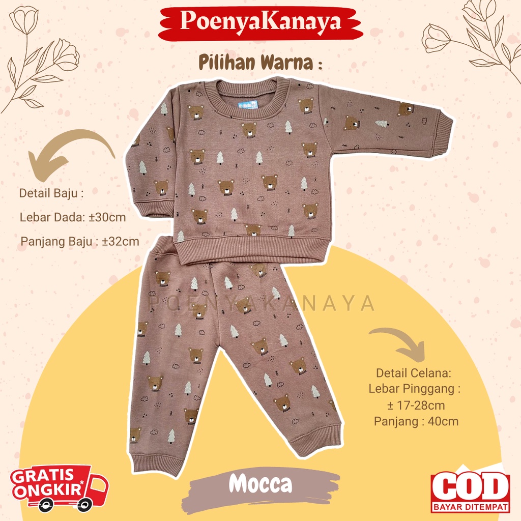 Setelan Sweater Jaket Bayi Anak Panjang FOREST BEAR HBc Size 6-18 Bulan SPY63