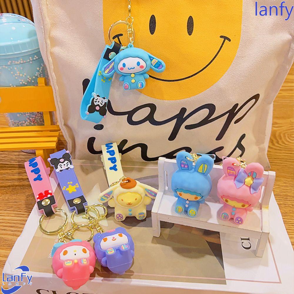 Lanfy Gantungan Kunci Wanita Lucu Dekorasi Kado Kuromi Pompompurin Cinnamoroll Key Holder