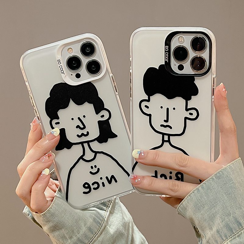 Couple！Rich Boyfriend Girlfriend Skin Feel Soft Case HP iP iPhone 12 13 14 Pro Max 11 So Cool FTD Casing Apple