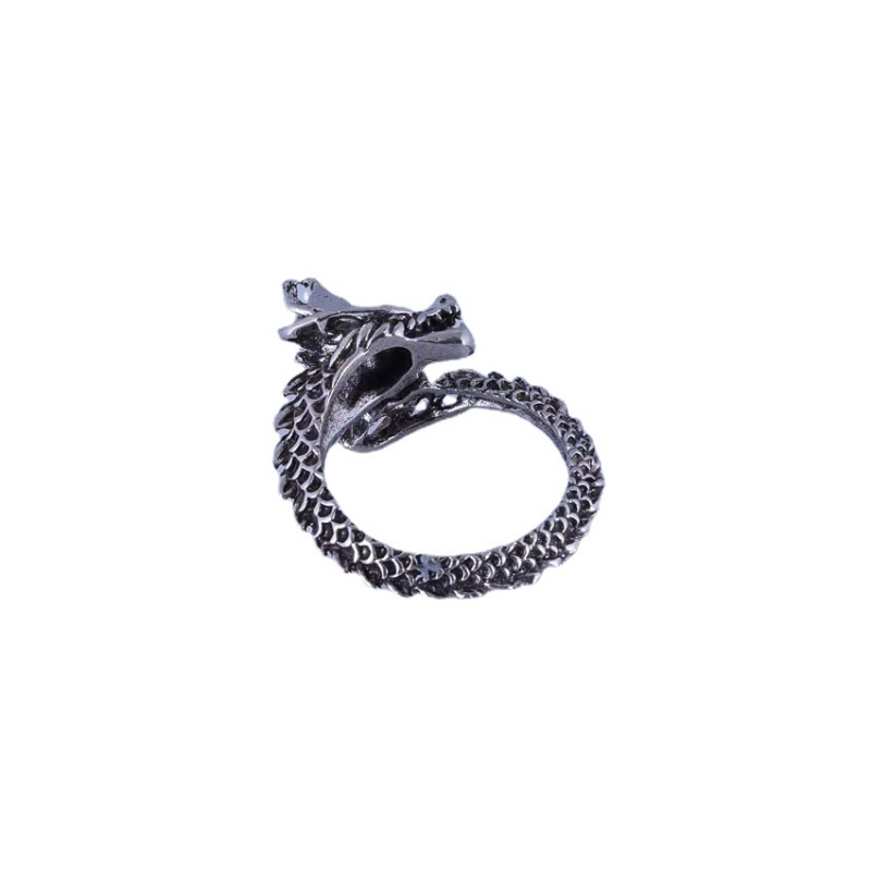 Vintage Naga Adjustable Rings Untuk Pria Retro Gothic Hewan Jari Pembukaan Cincin Punk Hiphop Pesta Perhiasan Aksesoris