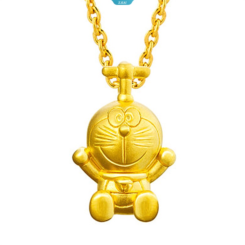 Kartun Doraemon Warna Emas Merancang Kalung Halus Liontin Necklace Dengan Bambu Capung Untuk Wanita Fashion Perhiasan Pesta Hadiah Ulang Tahun [ZK]