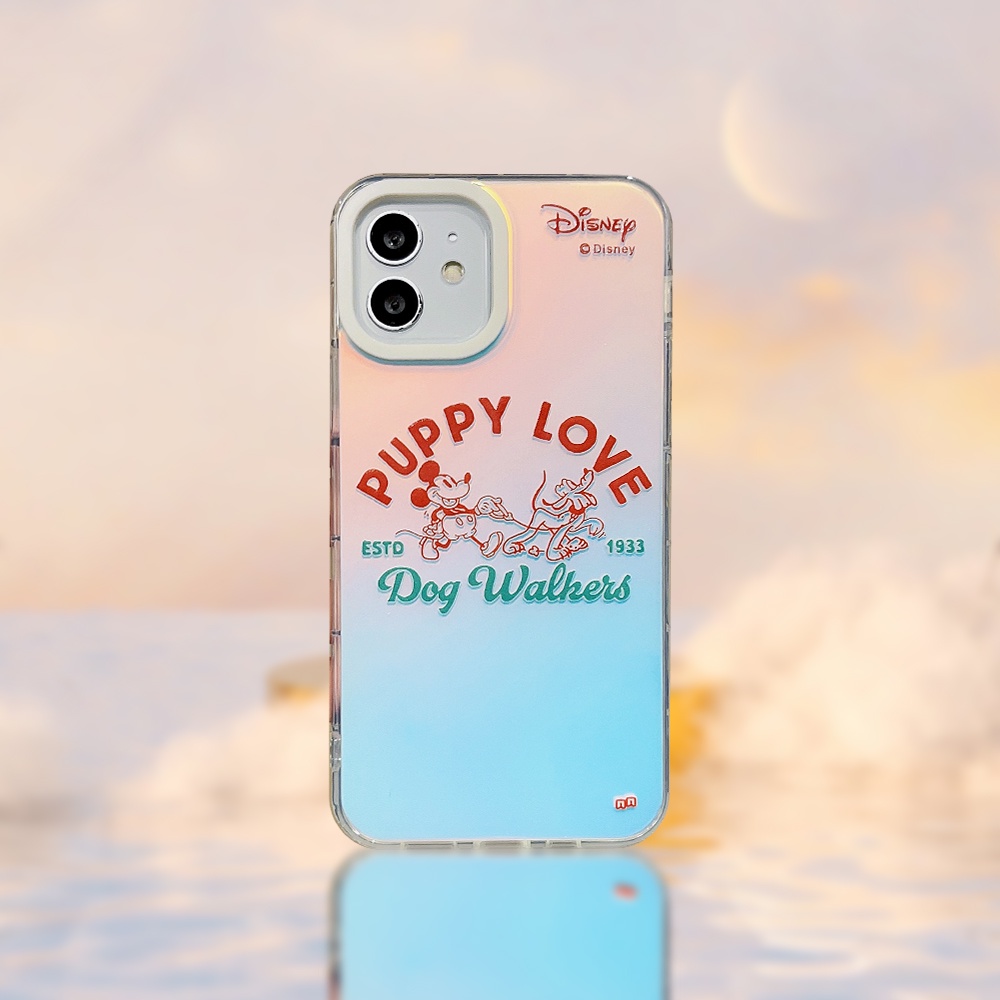 Compatible For IPhone 14 13 12 11 Pro Max X XR Xs Max 8 7 Plus SE 2020 Kompatibel Untuk Kartun Mouse Dog IMD Laser Gradiasi Ponsel Case TPU Lembut Shockproof Cover Pelindung