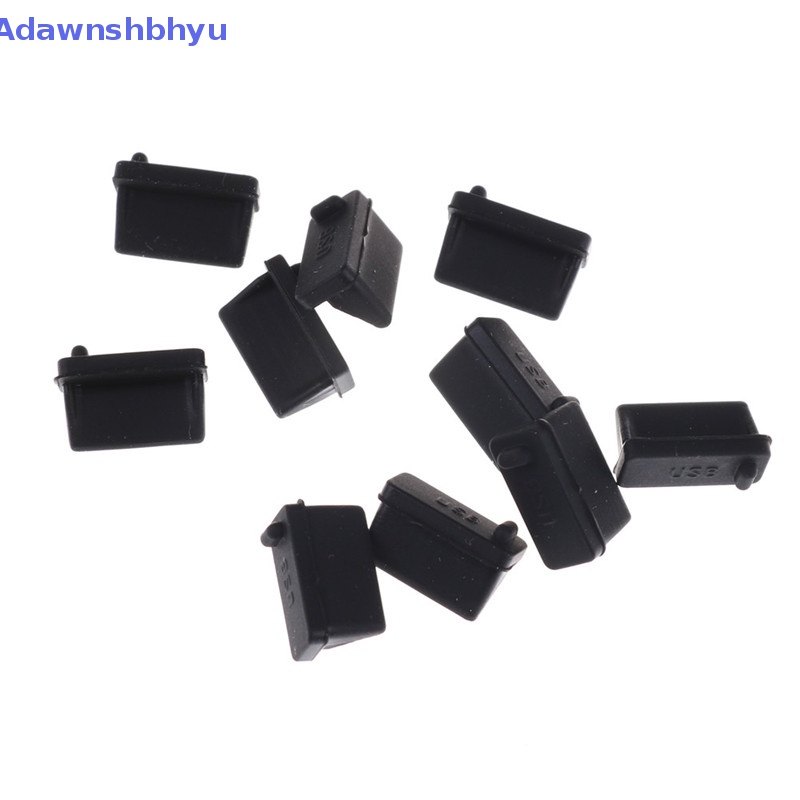 Adhyu 10pcs Karet Hitam A Type Female USB Anti Debu Pelindung Colokan Stopper Cover ID