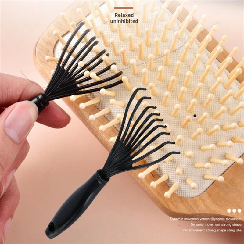 Sikat Rambut Mini Plastik Pembersih Depilasi Pembersih Rumah Tangga Pembersih Kotoran Rambut Aksesoris Gagang Sisir Sikat Pembersih Alat Penghilang Rambut Tertanam Travel Portable Hair Comb Cleaner