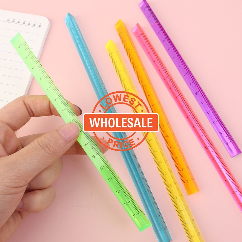 [Grosir] Siswa Mengukur Dan Menggambar Skala Universal Rumah Presisi Alat Ukur Penggaris 20 cm Transparan Kristal Warna Tiga Dimensi Penggaris Akrilik Ukuran Alat Ukur