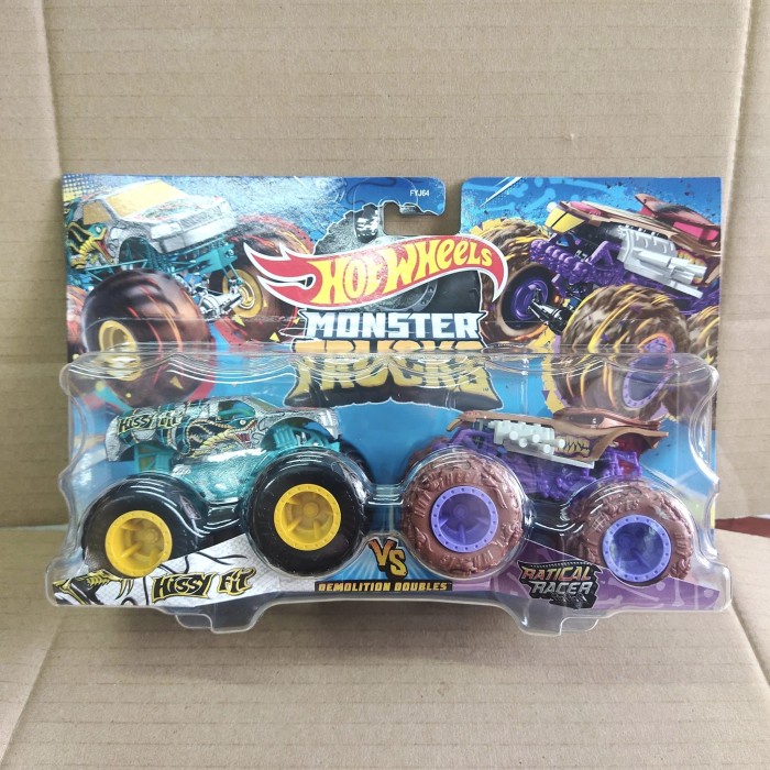 Hotwheels Monster Trucks Hissy Fit vs Ratical Racer