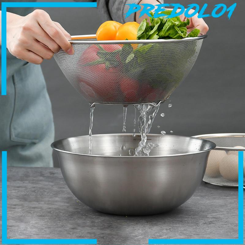 [Predolo1] 2buah Colander Bahan Stainless Steel 304buah Dengan Mixing Bowl Untuk Buah