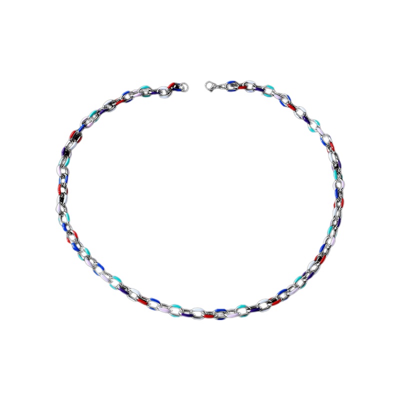 1pc Kalung Minyak Tetes Stainless Steel Multicolor Handmade