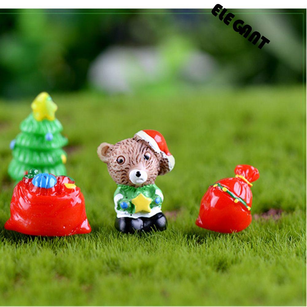 [Elegan] Dekorasi Natal Hadiah Natal Mini Lucu Resin Ornamen Beruang Kecil