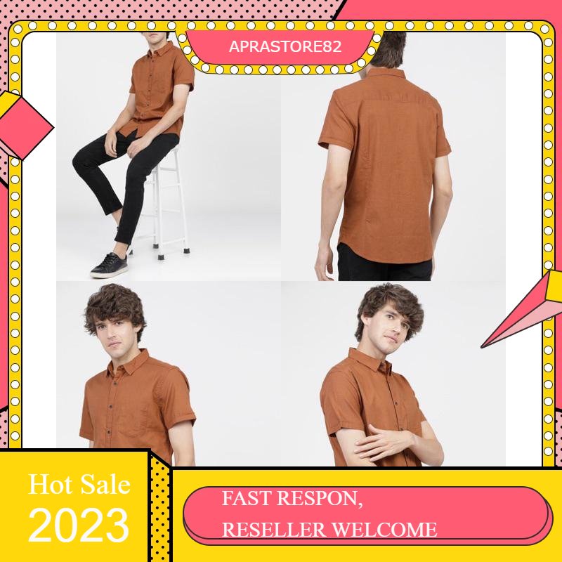 TH TERRACOTA BASIC COTTON SHIRT - KEMEJA PRIA LENGAN PENDEK