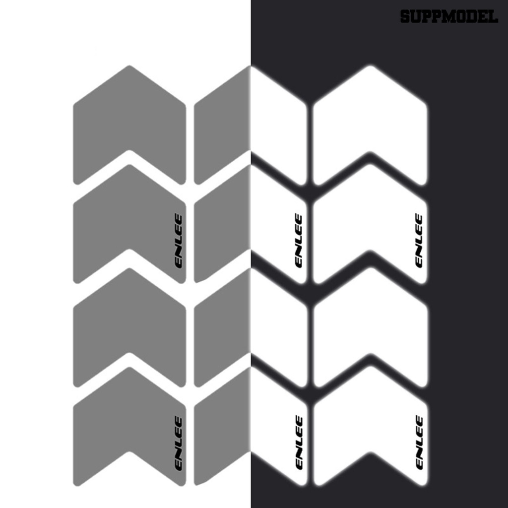 [SM Otomatis] 12Pcs/Set Stiker Reflektif Sepeda Universal Super Terang Tahan Air Roda Sepeda Peringatan Keamanan Malam Reflektor Film Untuk Outdoor