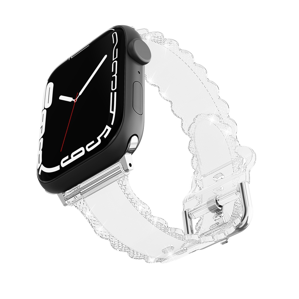 Tali Strap iWacth model Transparan Lace Strap for iWatch Series 7 6 SE 5 4 3 2 1