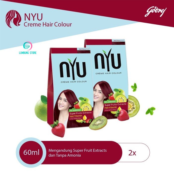 NYU Creme Hair Colour Pewarna Rambut - Cherry Red - Isi 2