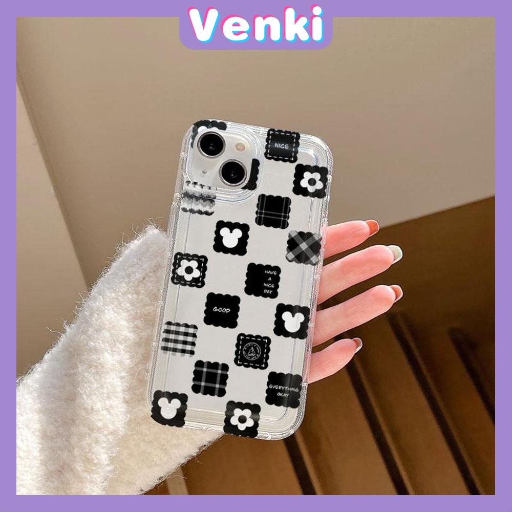 VENKI - For iPhone 11 Case Clear Phone Case TPU Soft Case Airbag Shockproof Protection Camera Checkerboard Heart Compatible with iPhone 14 13 Pro Max iPhone 12 Pro Max XR XS 7 8