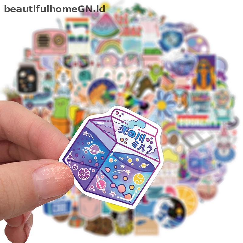 {Cantik} 100pcs Stiker Botol Air Minum Aesthetic Lucu Koper Laptop Waterproof Sticker~