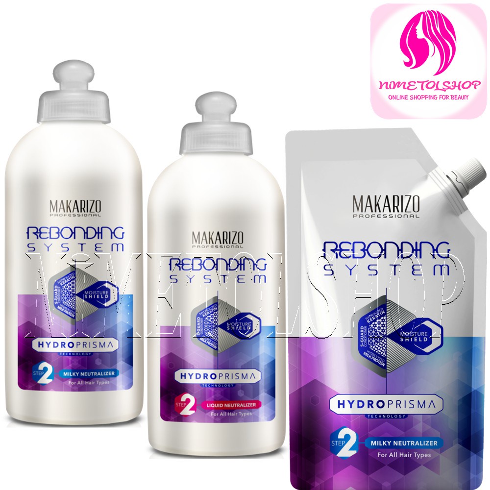 ️  MAKARIZO Rebonding System HYDROPRISMA Neutralizer 500ml STEP 2 Netral Hydro Prisma Smoothing Curl