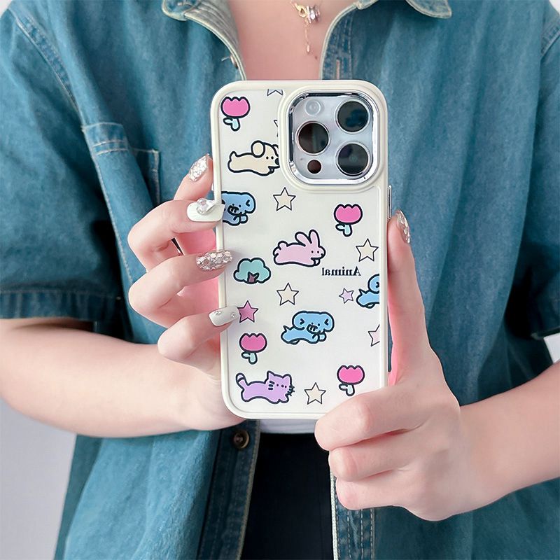 Lovely Animals Soft Silicon Case HP iP iPhone 12 13 14 Pro Max 11 Girl Woman FTD Casing Apple