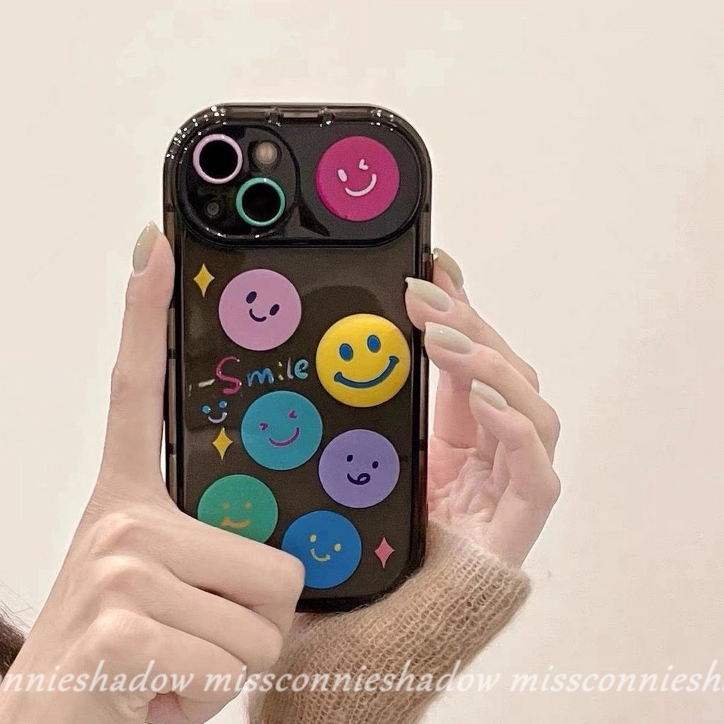 Kartun Lucu Smiley Case Untuk Oppo A57 A77s A77 A7 A11K A15 A12 A3s A5s A5 A9 A11 A35 A15s A53 A31 A33 2020 A12E Fashion Kreatif Flip Make Up Cermin Soft Cover Dengan Gelang